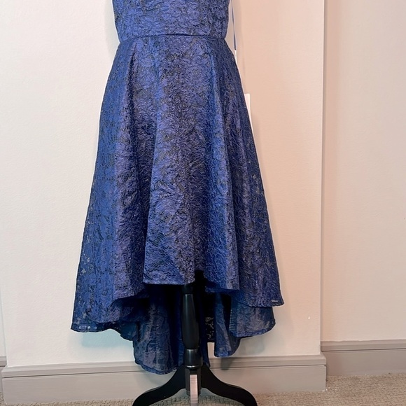 QUIZ Lace High Low Cocktail Party Dress in Midnight Blue Size Medium - Picture 6 of 11